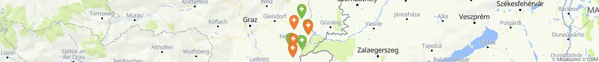 Kartenansicht für Apotheken-Notdienste in der Nähe von Bad Loipersdorf (Hartberg-Fürstenfeld, Steiermark)